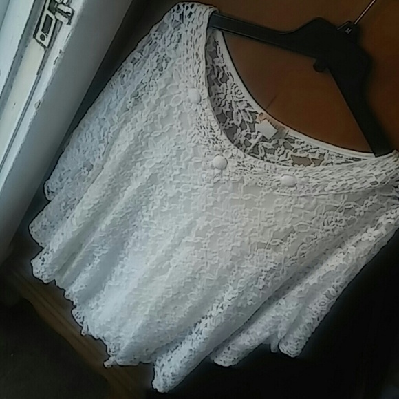 White lavish lace blouse