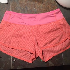 Orange Lululemon speed shorts / 4