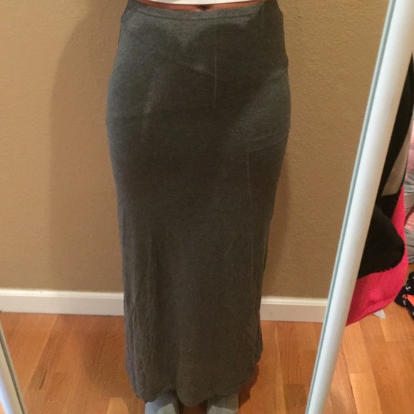 Cotton gray maxi skirt
