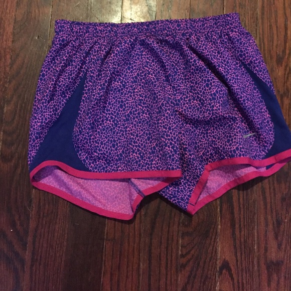 Purple and blue nike shorts