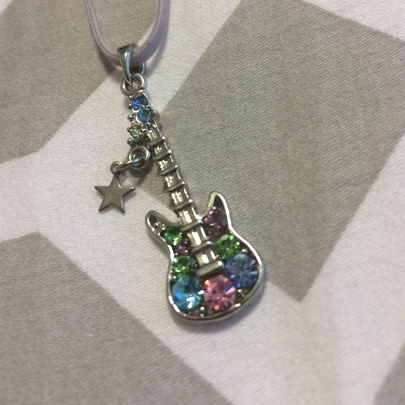Silver Guitar Necklace