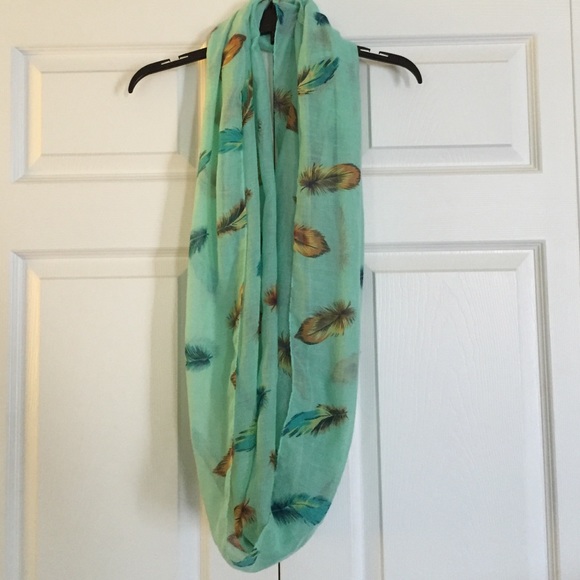Feather Print Infinity Scarf