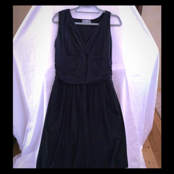 Athleta black, fit and flare, midi dress