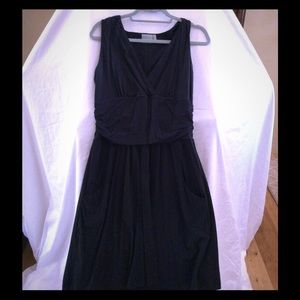 Athleta black, fit and flare, midi dress