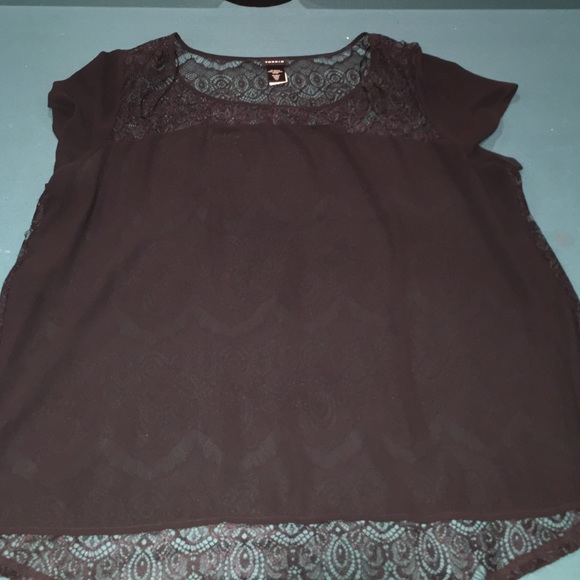 Black Lace Back Shirt