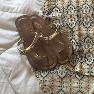 Tan Bow Sandals