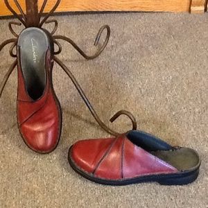 Clark's red clogs