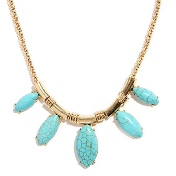 Gold and turquoise necklace