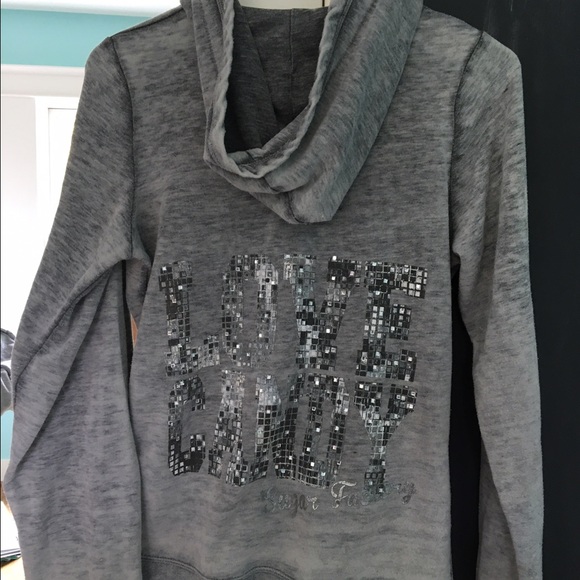 Washed grey jacket w "Love Candy" on back. - Picture 2 of 3