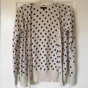 Off-white and Blue Polka Dot Cardi