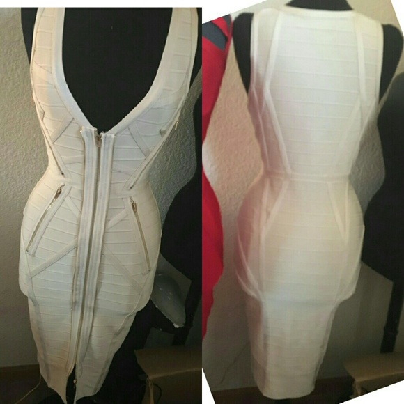 (SOLD) Cream Dreams Bandage Dress - Picture 3 of 3