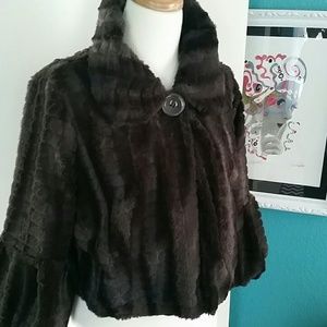 Faux Fur Evening Swing Coat
