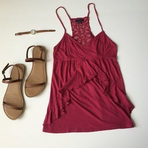 Pink racerback tank top