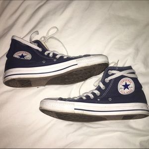 ❌❌RESERVED❌❌          Navy Blue Converse High Tops