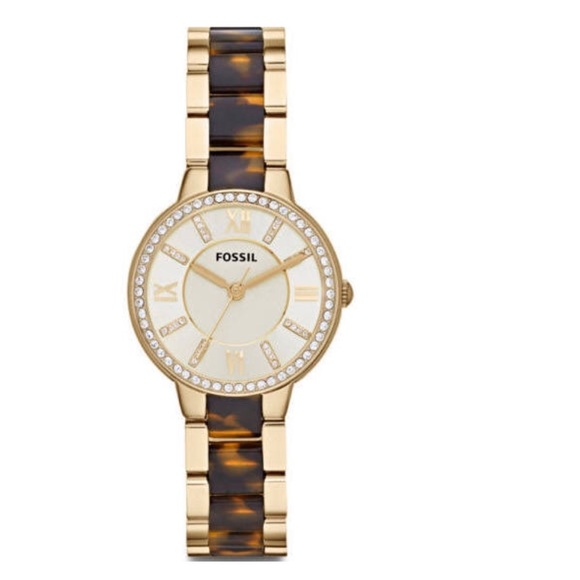 Beautiful Fossil Watch- Virginia gold & tortoise