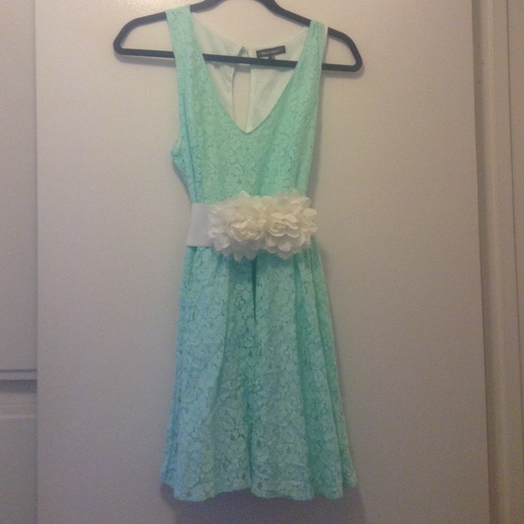 Mint dress with belt