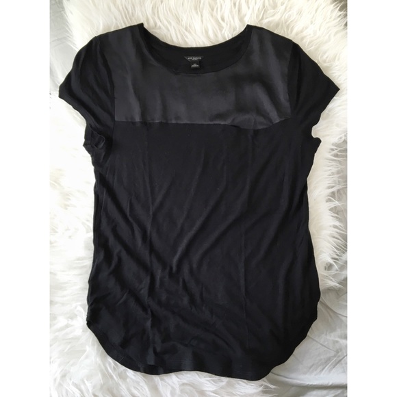 Mixed media satin and jersey pocket tee - Picture 2 of 3