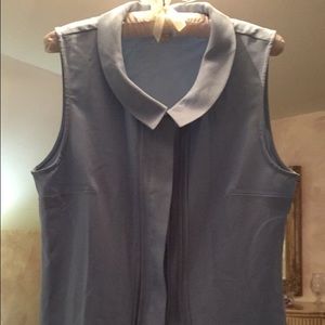 Blue Button-Down Blouse