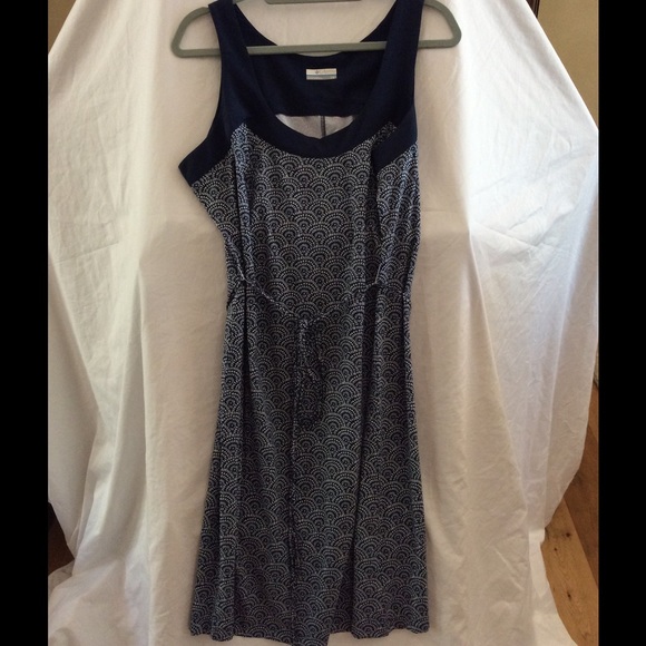 Columbia PFG, navy patterned, midi dress