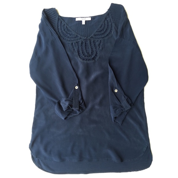 Beautiful Navy Blue Silk Tunic - Rainn