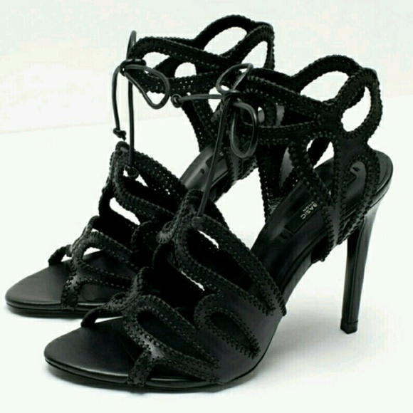 Zara High Heeled Wraparound Interlaced Sandal - Picture 2 of 2