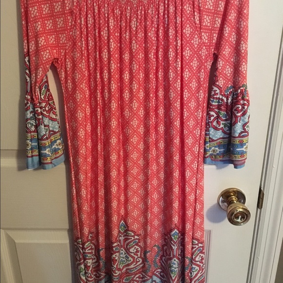 coral colored dress