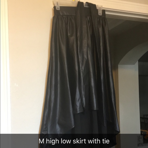 M high low fake Leather skirt