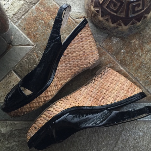 Nine West Patent Leather Platform Cork Wedge - Picture 4 of 4