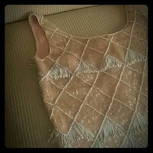 Vintage sequin 20s-style tank top with beading
