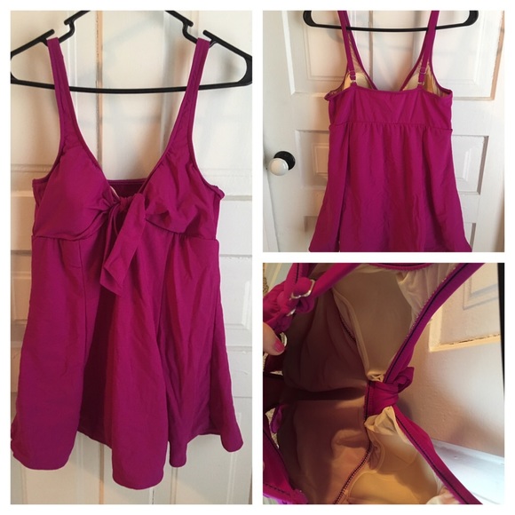 Tie front swim dress
