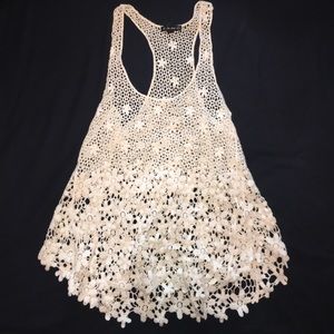 Crochet Lace Racerback Tank Top