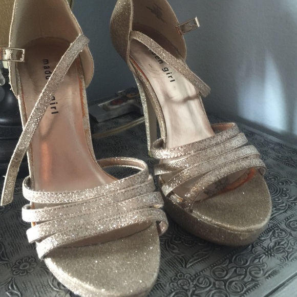 Never worn gold glitter slilettos