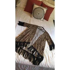 Torrid Fringe Cheetah Kimono