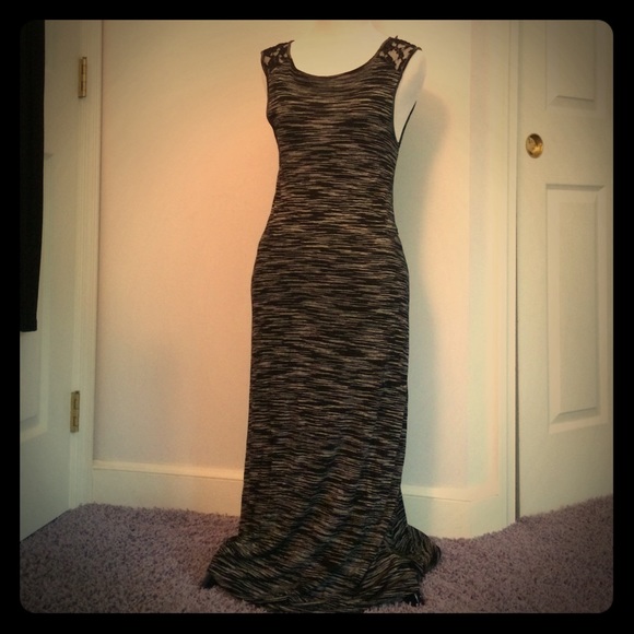 Black and white maxi dress