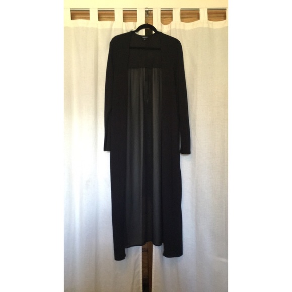 Floor Length Sheer Back Cardigan