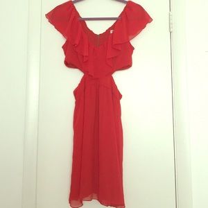 Beautiful red dress, size small with open sides