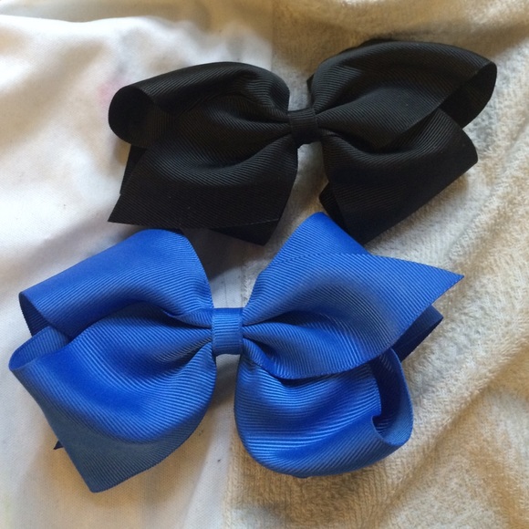 Blue and Black Hairbow combo