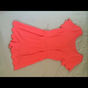Coral scalloped romper