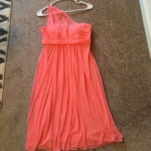 David's Bridal Coral bridesmaids dress!