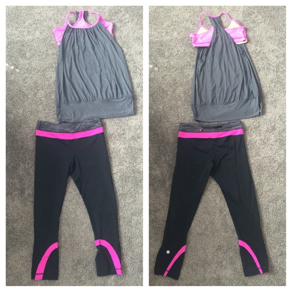 Lululemon workout top and crop bottoms