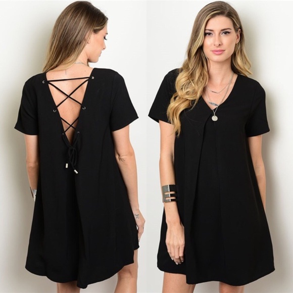 BLOWOUT CLEARANCE✨ New black lace-up dress - Picture 2 of 3