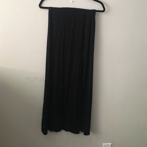 Black slit maxi skirt