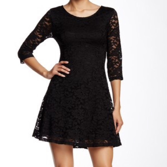 Lush Dresses & Skirts - Black Lace Formal Dress