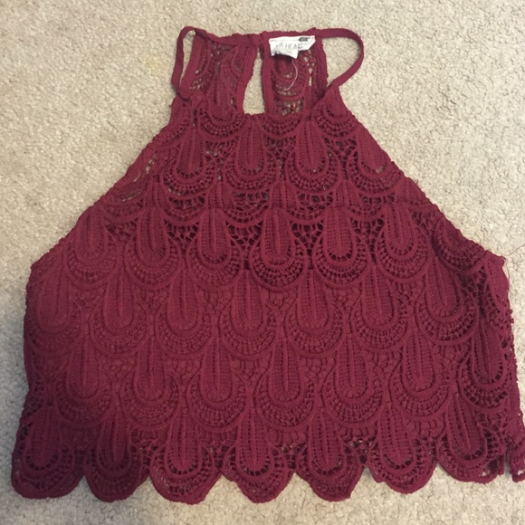 LA hearts lacey crop top