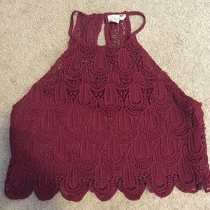 LA hearts lacey crop top