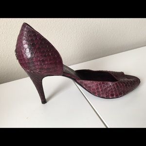 Purple Chanel Snakeskin Heels