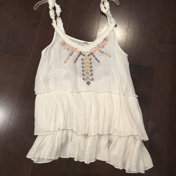 Flowy Embroidered Free People tank