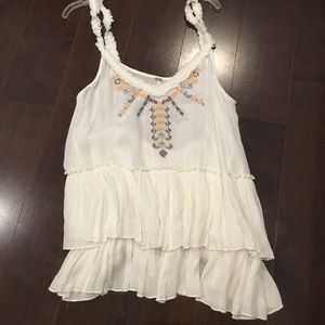 Flowy Embroidered Free People tank