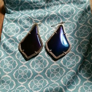 Black irradesent Kendra Scott Alexandra earrings
