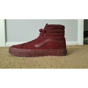 Sk8 HI Mono Burgundy Vans